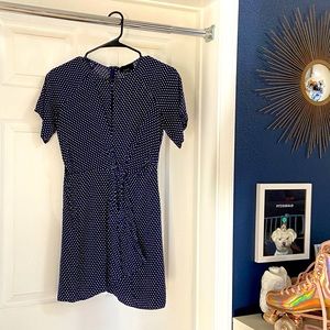 Navy blue and white Polka Dot Mini Dress